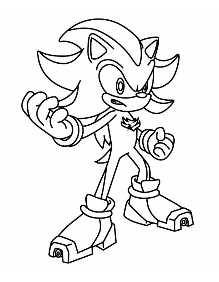 Shadow The Hedgehog  To Print Coloring Page