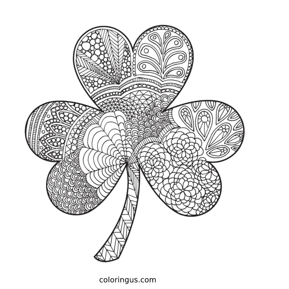 Shamrock For Adults Coloring Page