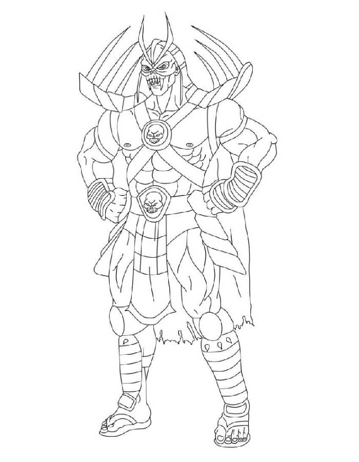 Shao Kahn Mortal Kombat Coloring Page