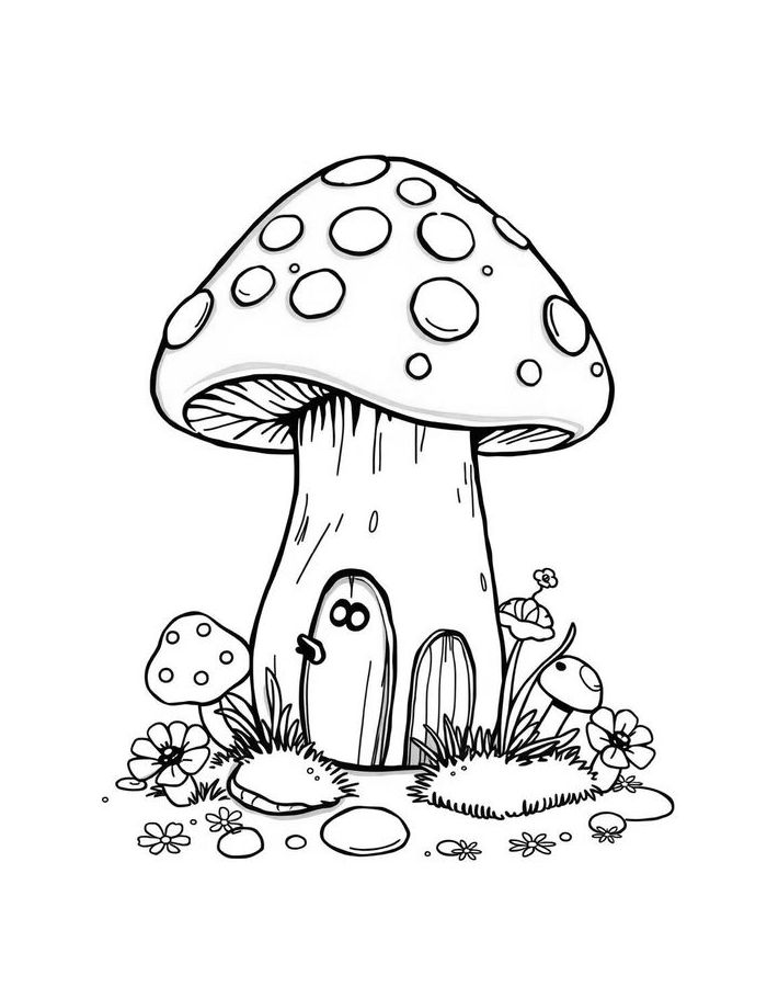 Sheets Mushrooms Coloring Page