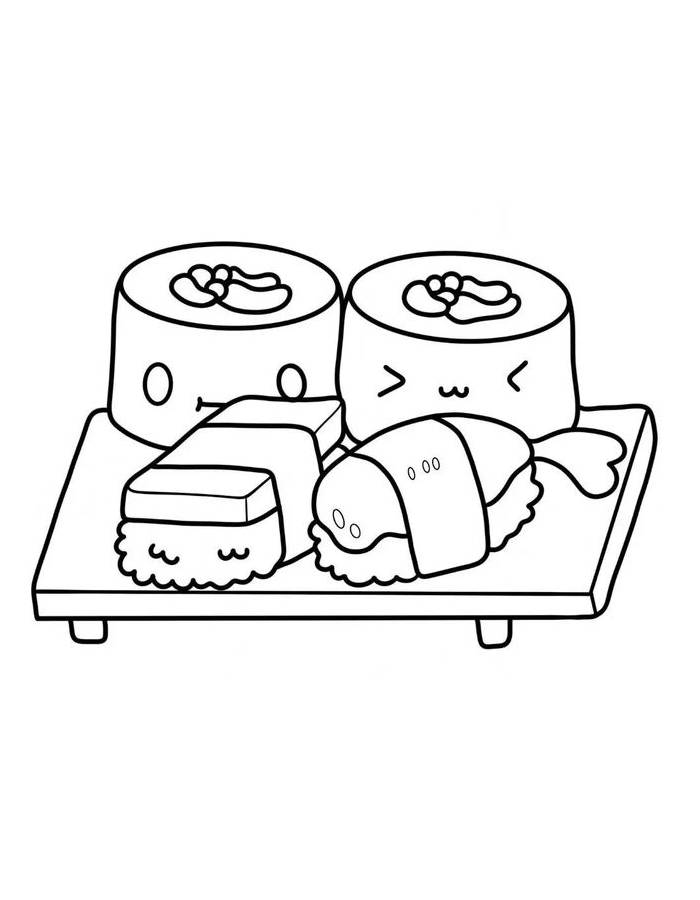 Shushi Drawing Pdf Coloring Page