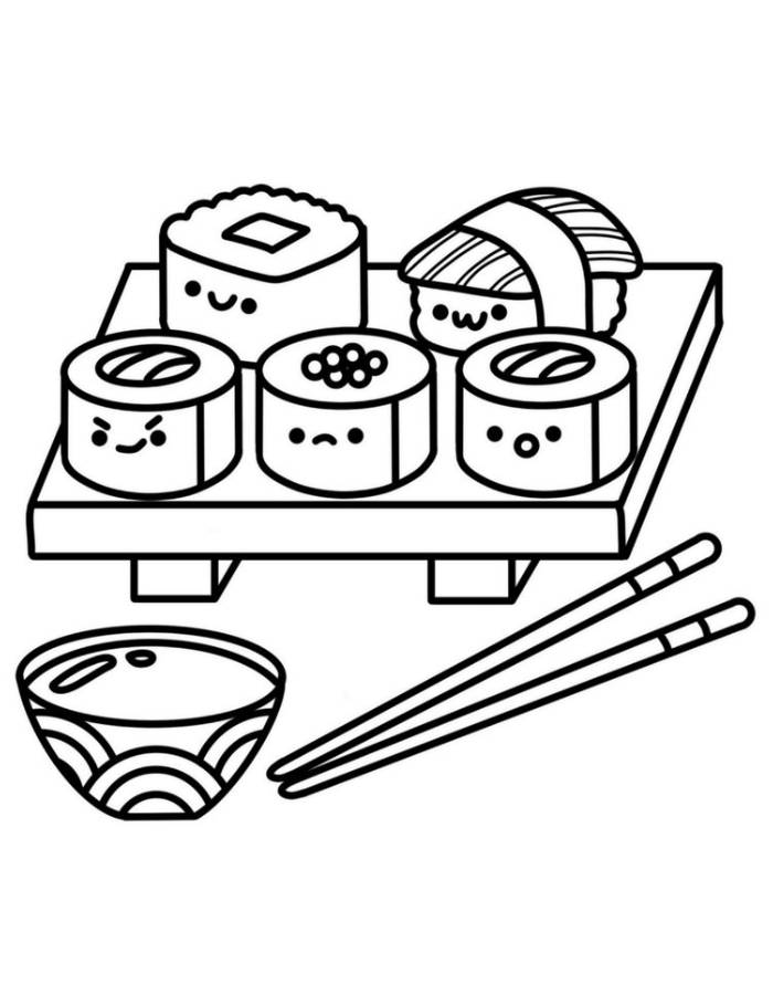Shushi Outline Pdf Coloring Page