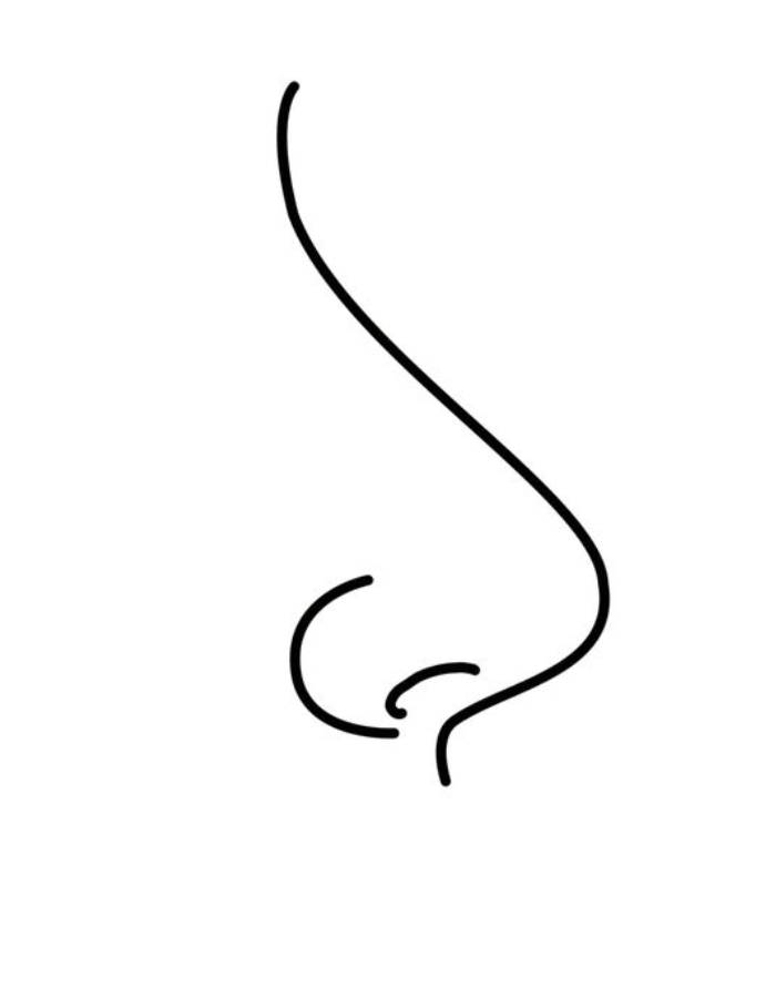 Side View Nose Outline Drawing Coloring Page