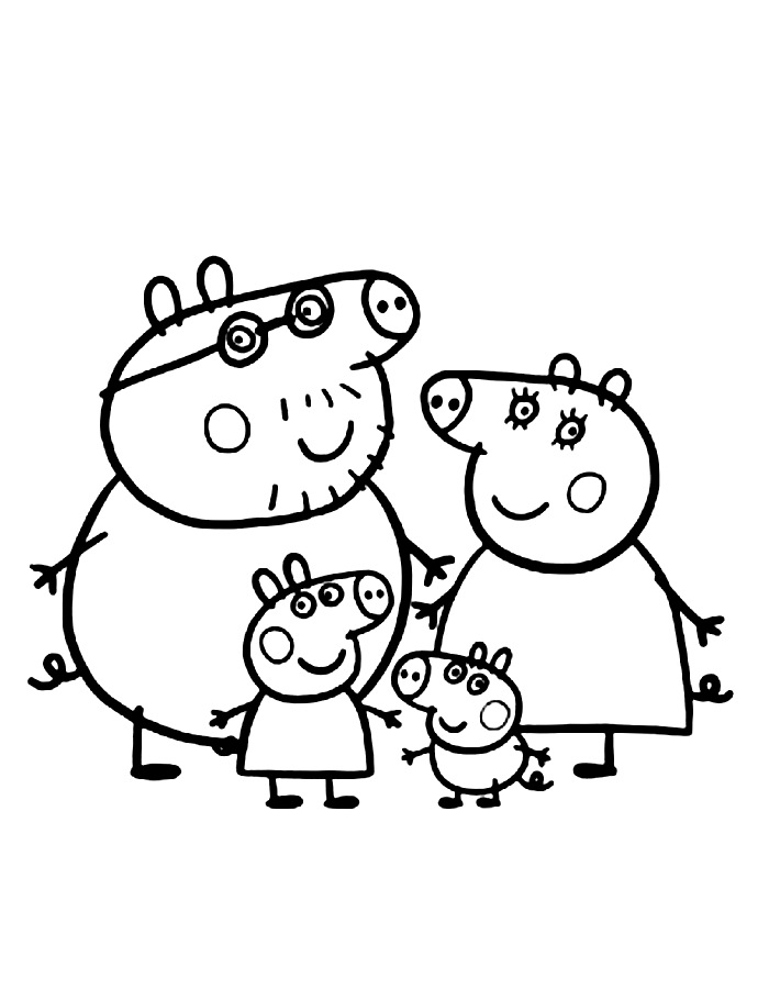 Simmple Peppa Pig Family Outline