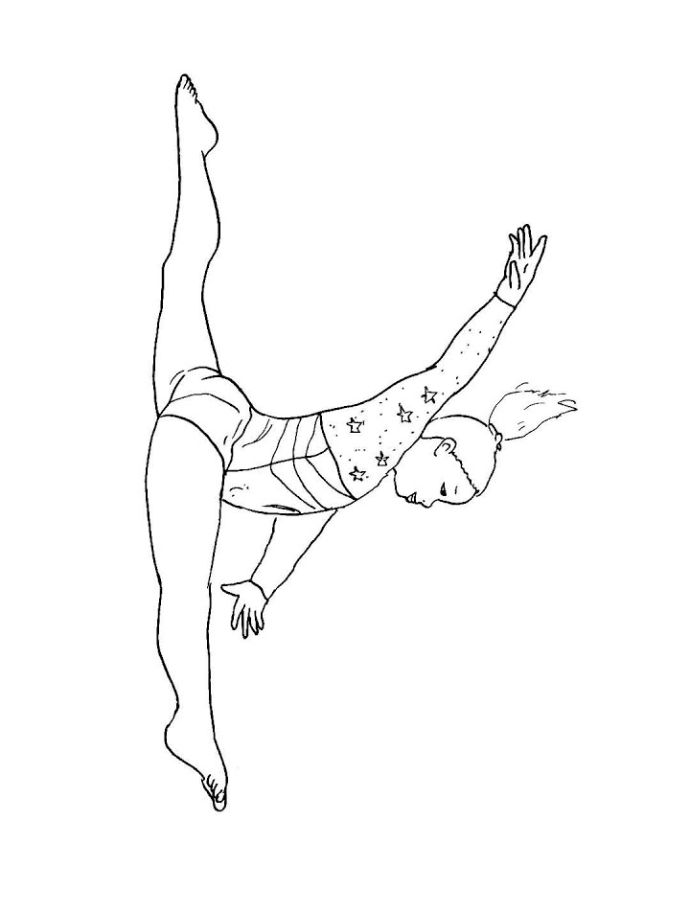 Simone Biles Gymnastic Pose Drawing Coloring Page