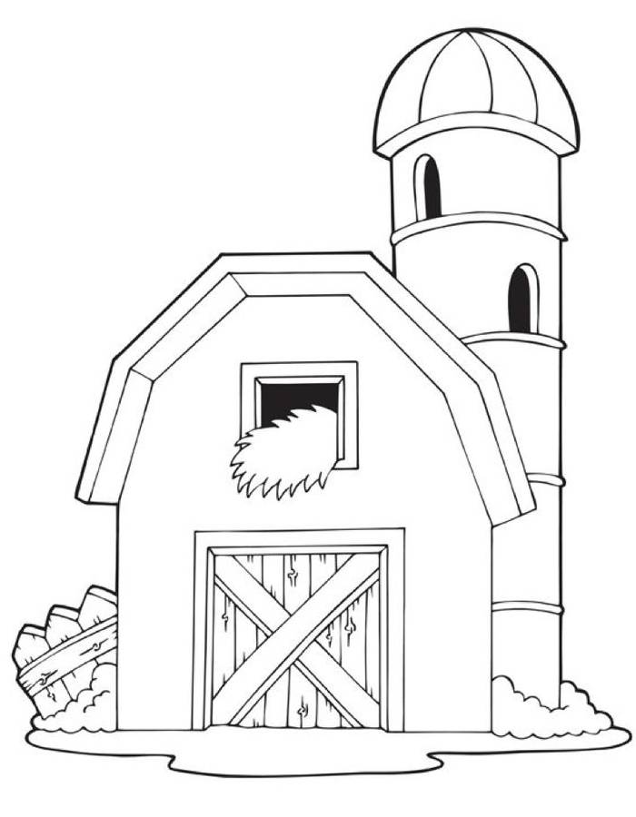 Simple Barn Printable Art Coloring Page