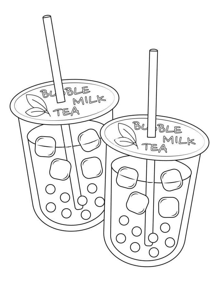 Simple Boba Outline Simple Boba Outline Coloring Page