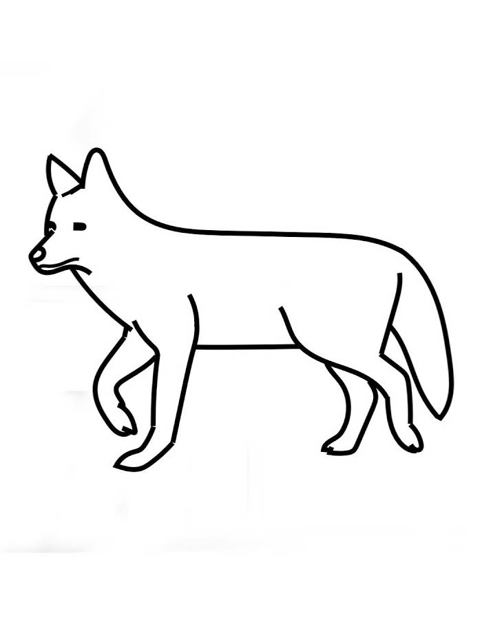 Simple Coyote Outline Simple Coyote Outline Coloring Page