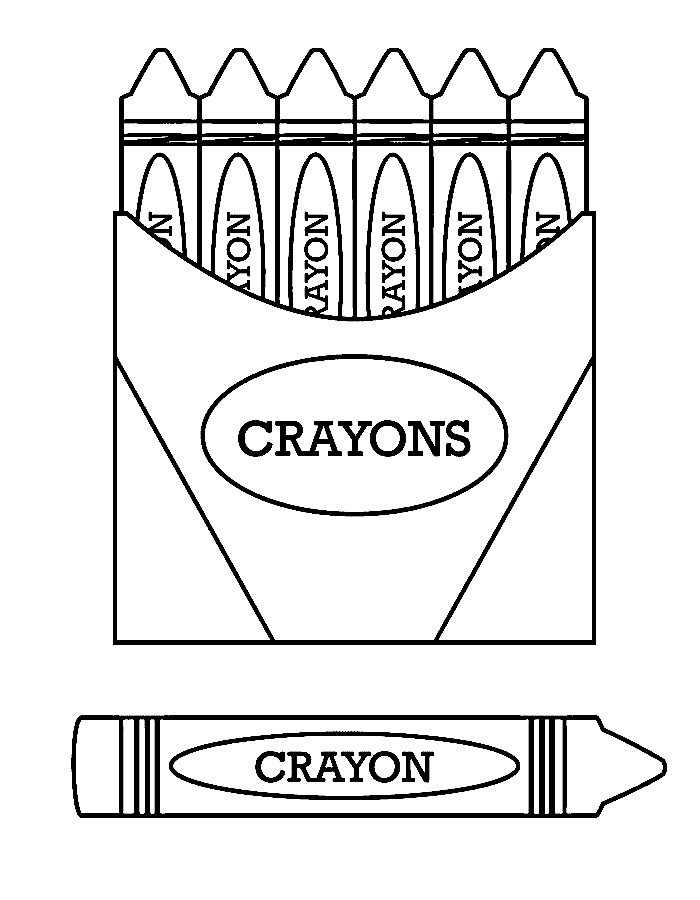 Simple Crayola Crayons Pack With Six Crayons Inside Coloring Page
