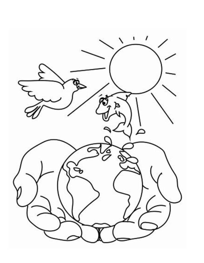 Simple Earth Day Project Simple Earth Day Project Coloring Page