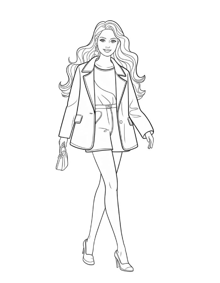Simple Fashion Girl Coloring Page