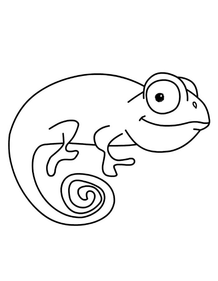 Simple Free Chameleon Coloring Page