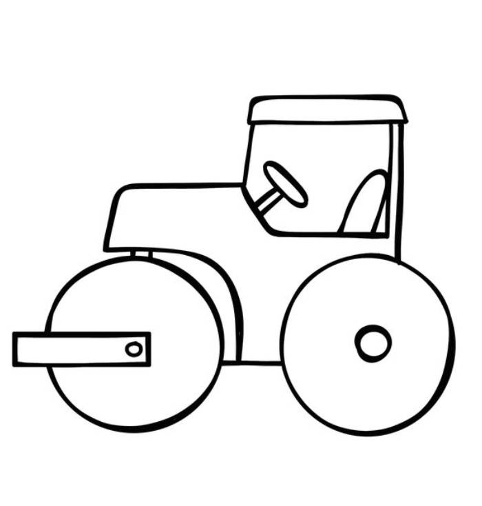 Simple Free Tractor Coloring Page