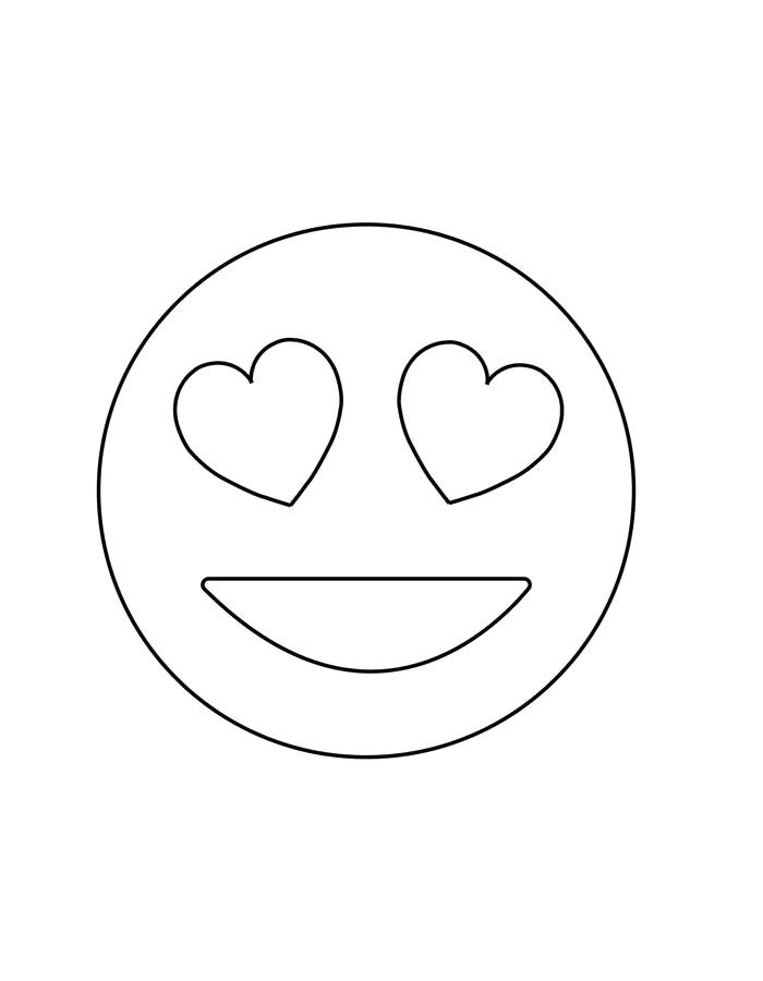 Simple Heart Emoji For Kids Coloring Page
