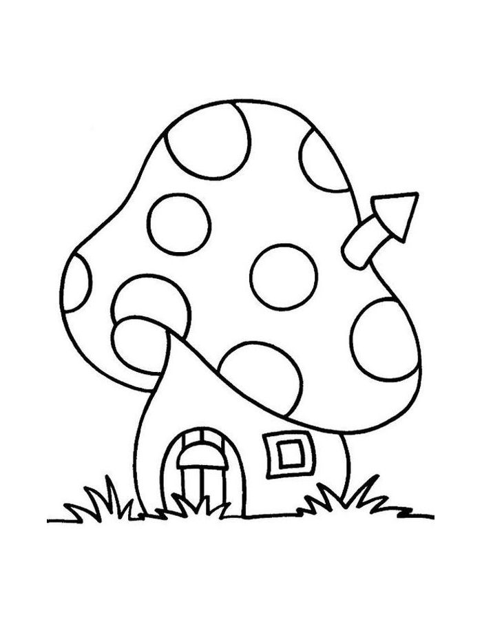 Simple Mushroom Coloring Page