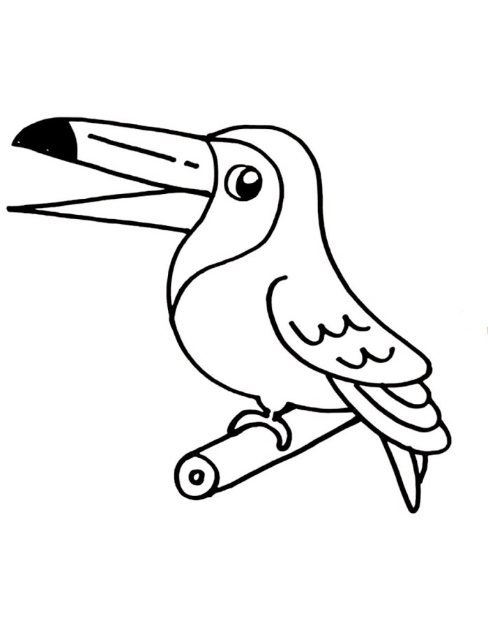 Simple Toucan Bird Coloring Page