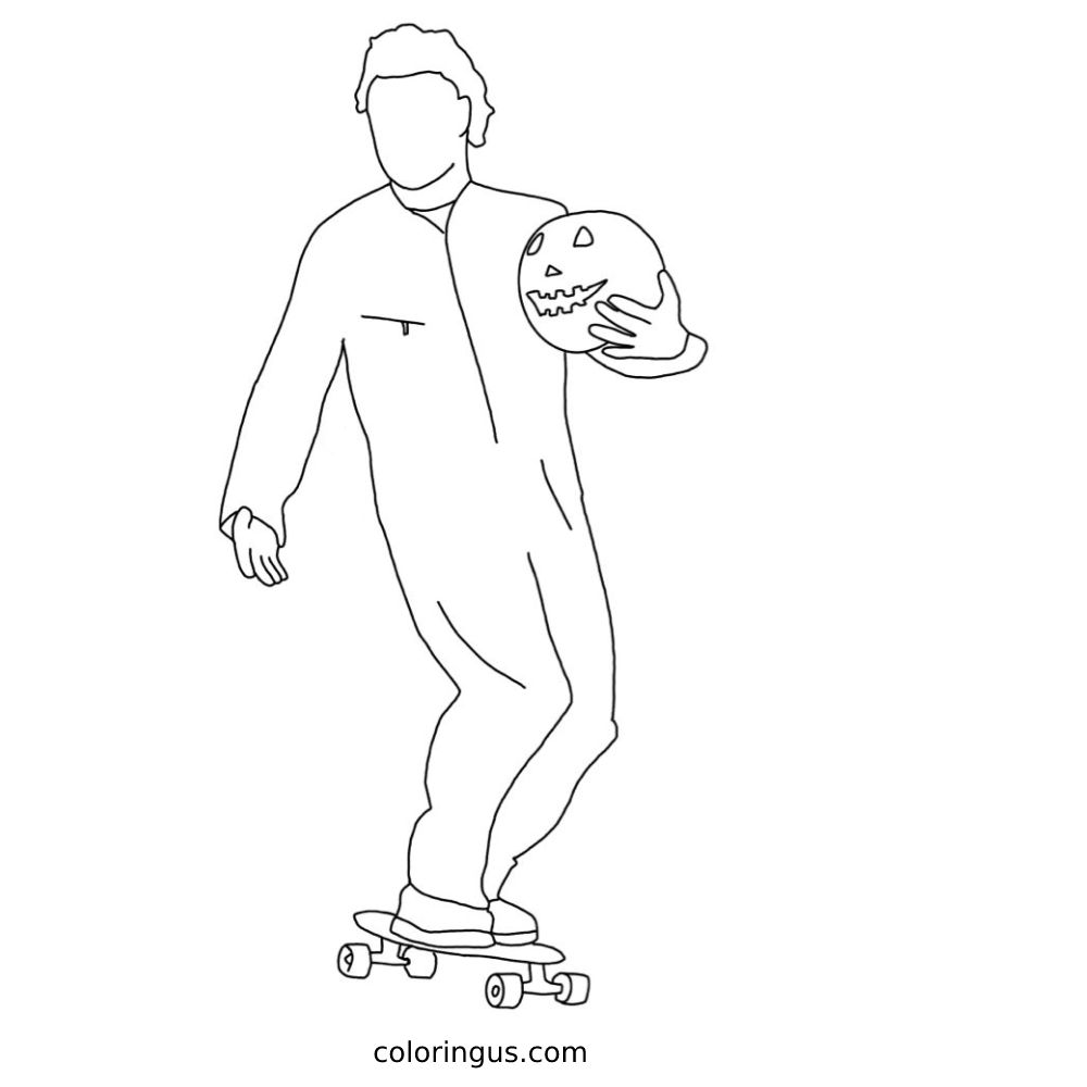 Skateboarding Coloring Page