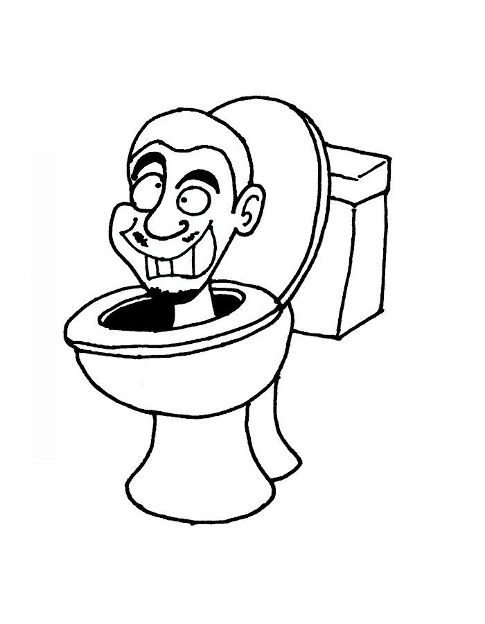 Skibidi Toilet Characters Coloring Page