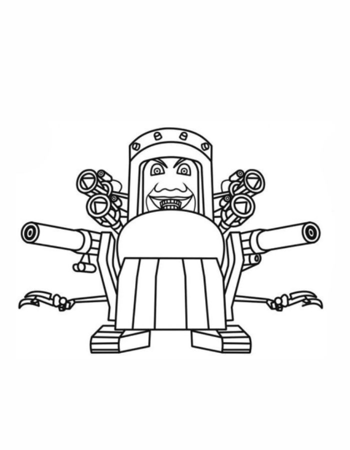 Skibidi Toilet Dual Laser Launcher Coloring Page