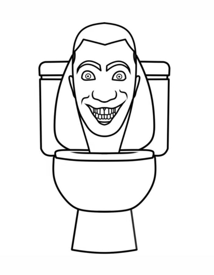 Skibidi Toilet Easy Coloring Page