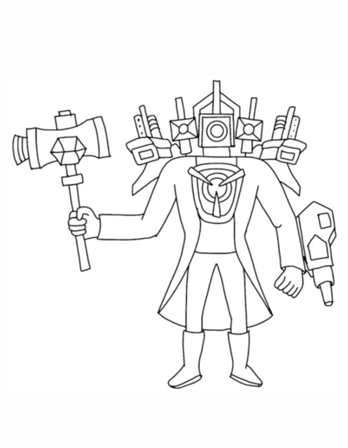 Skibidi Toilet Titan Cameraman Coloring Page