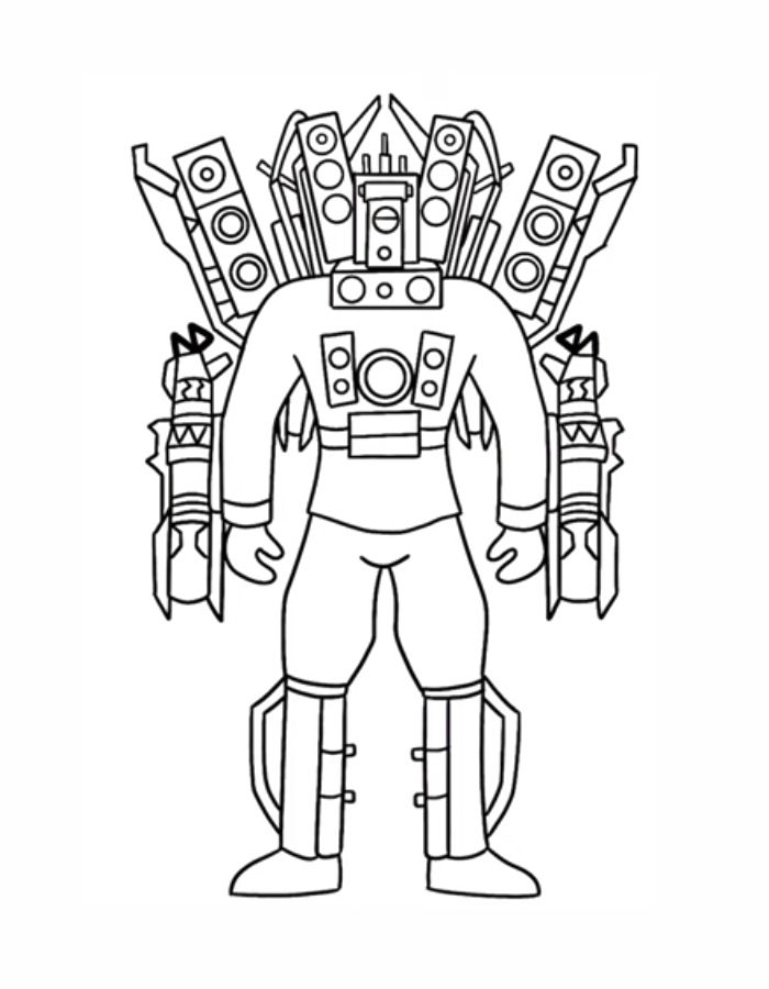 Skibidi Toilet Titan Speakerman Coloring Page