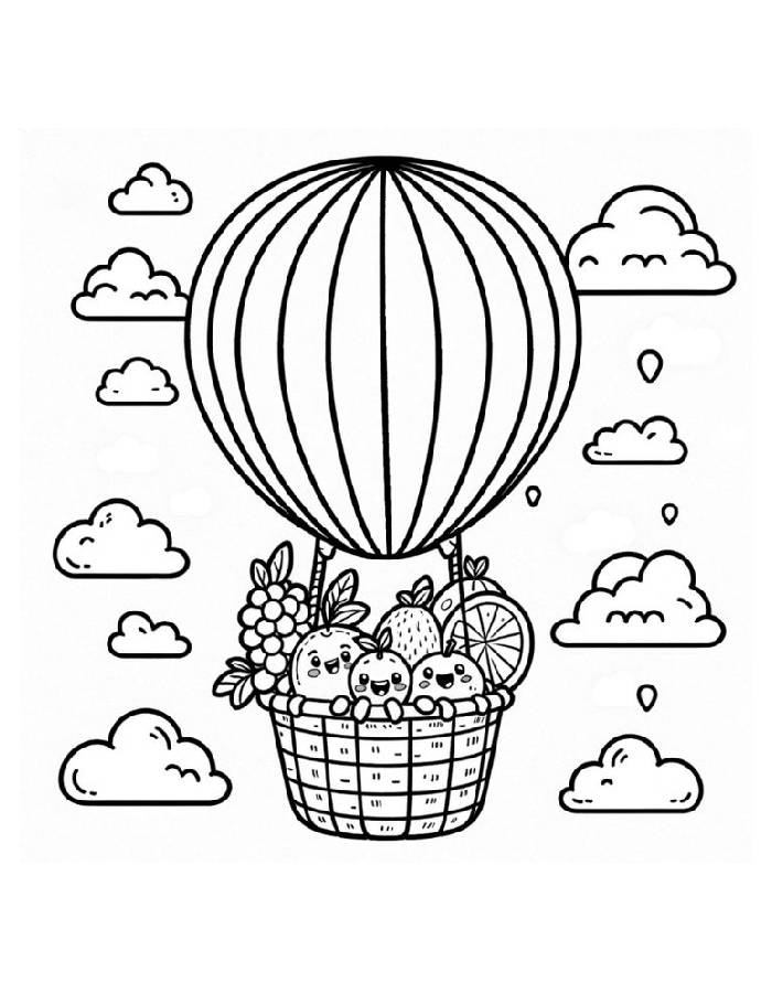 Sky-high Kawaii Coloring: Balloon Adventures