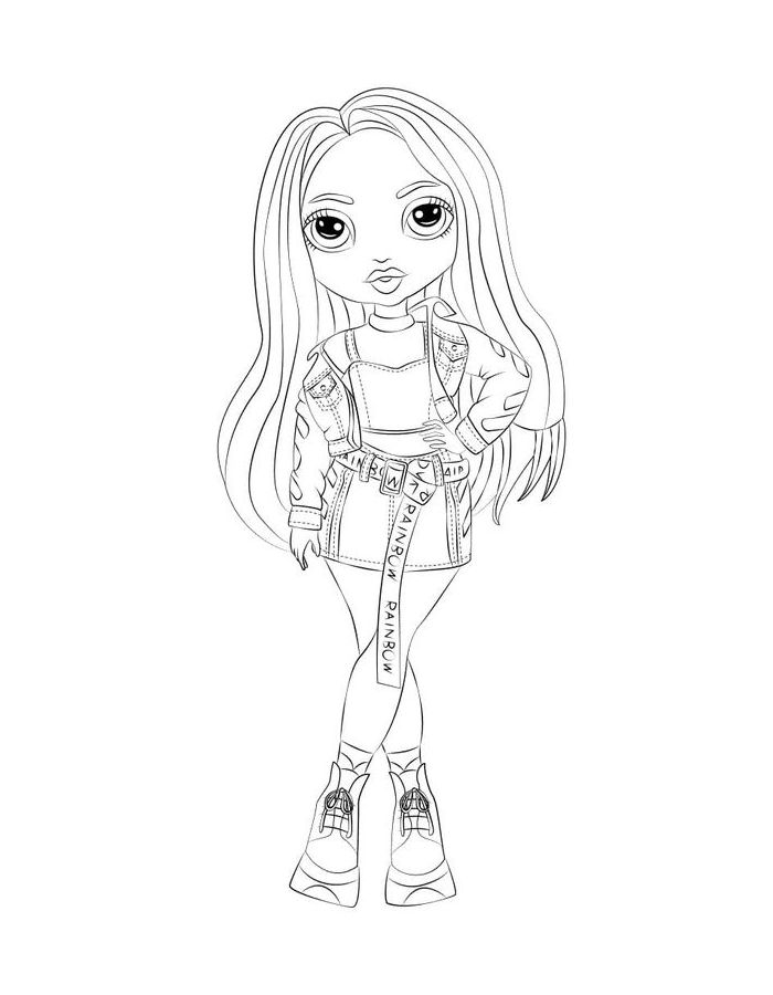 Skyler Bradshaw Rainbow High Coloring Page