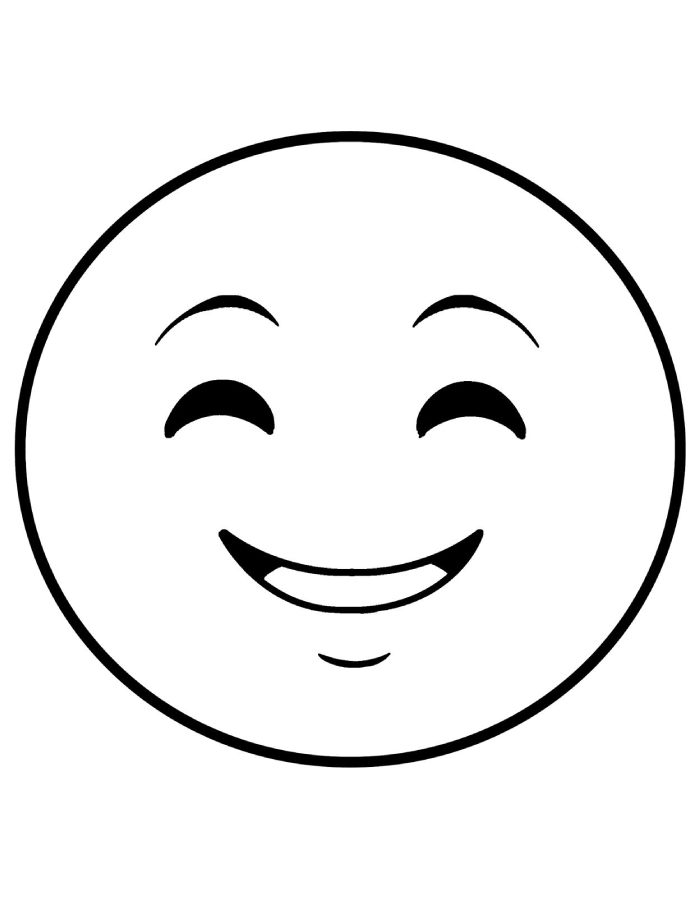 Smiling Face With Closed Eyes Coloring Page