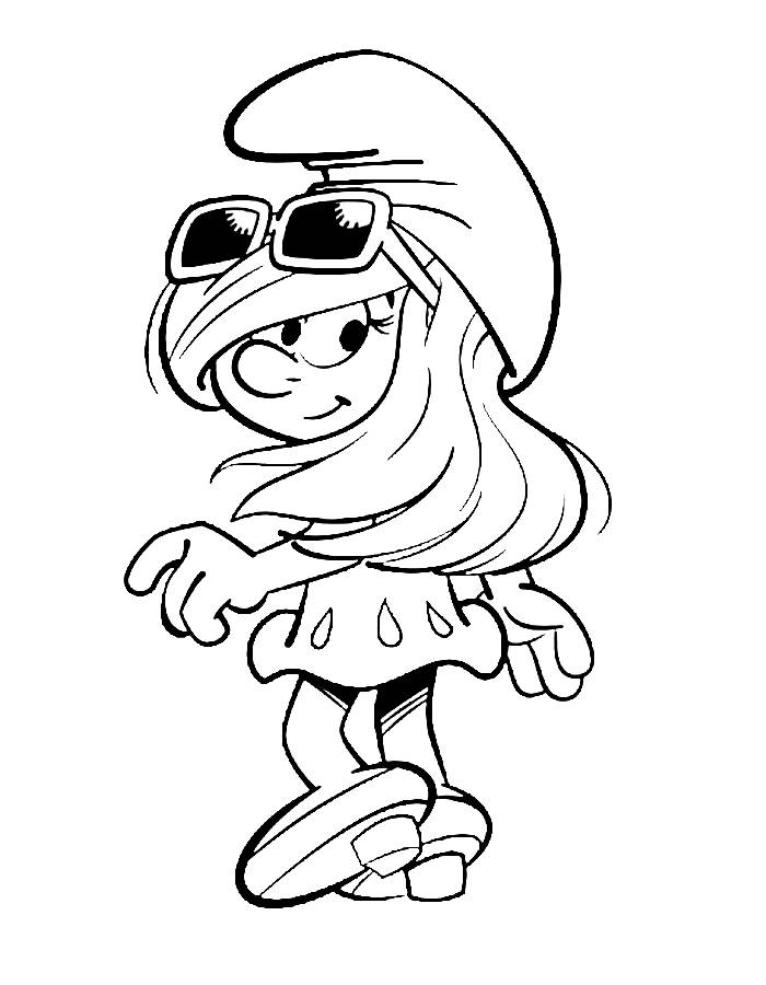 Smurfette Drawing Coloring Page