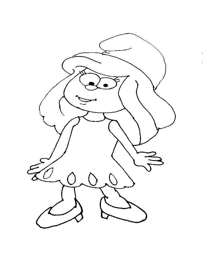 Smurfette Outline Coloring Page : Print