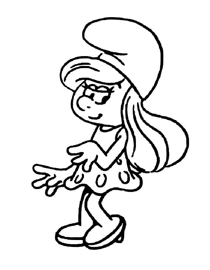 Smurfette Printable Pdf Coloring Page