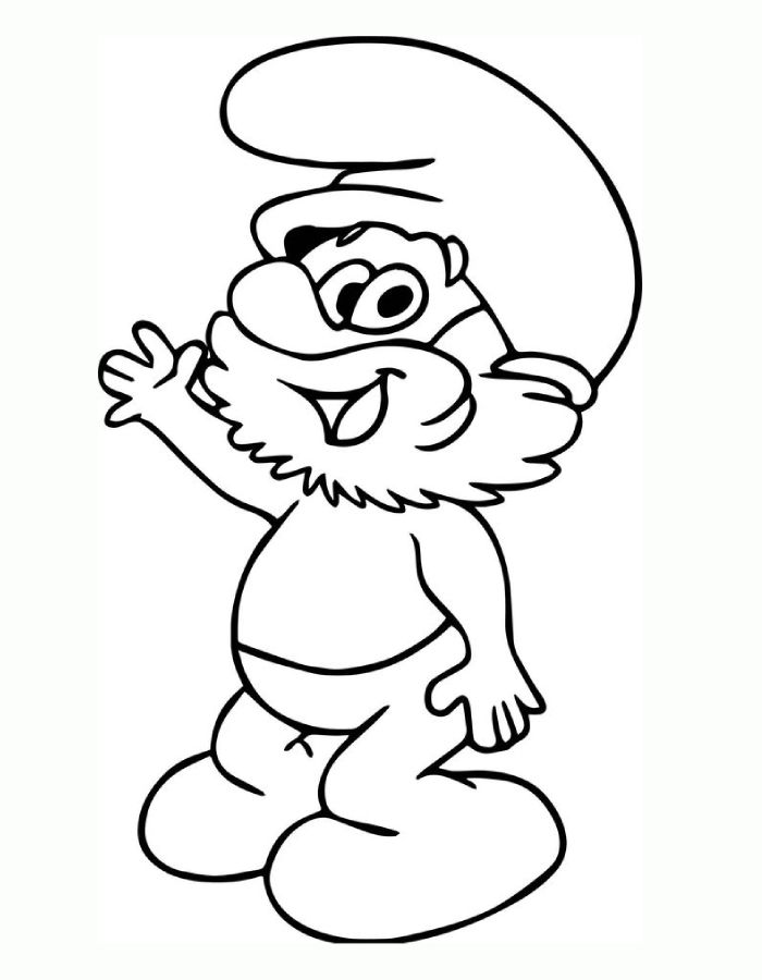 Smurfs Cartoon Coloring Page