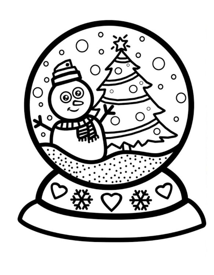 Snow Globe Color Sheet Coloring Page