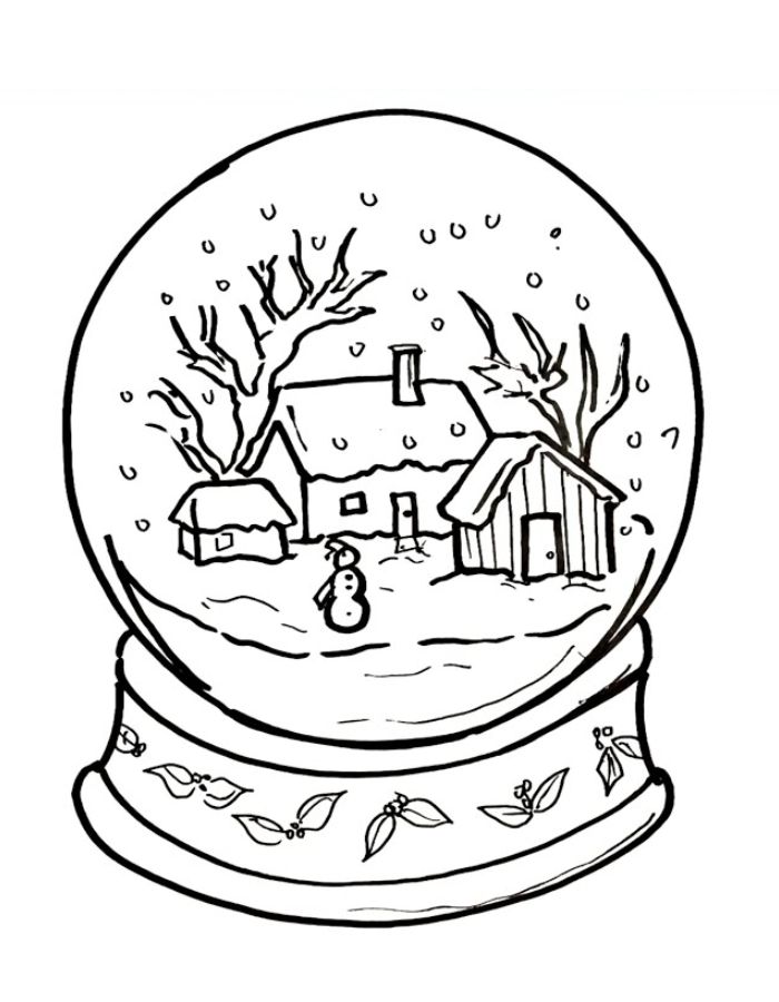 Snow Globe For Adults Coloring Page