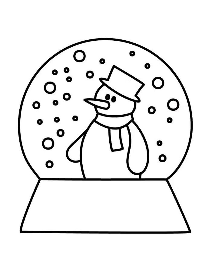 Snow Globe For Kids Coloring Page