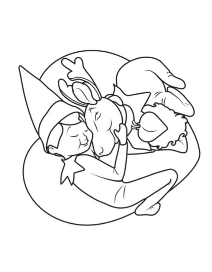 So Cute Elf On Shelf Color Sheet Coloring Page