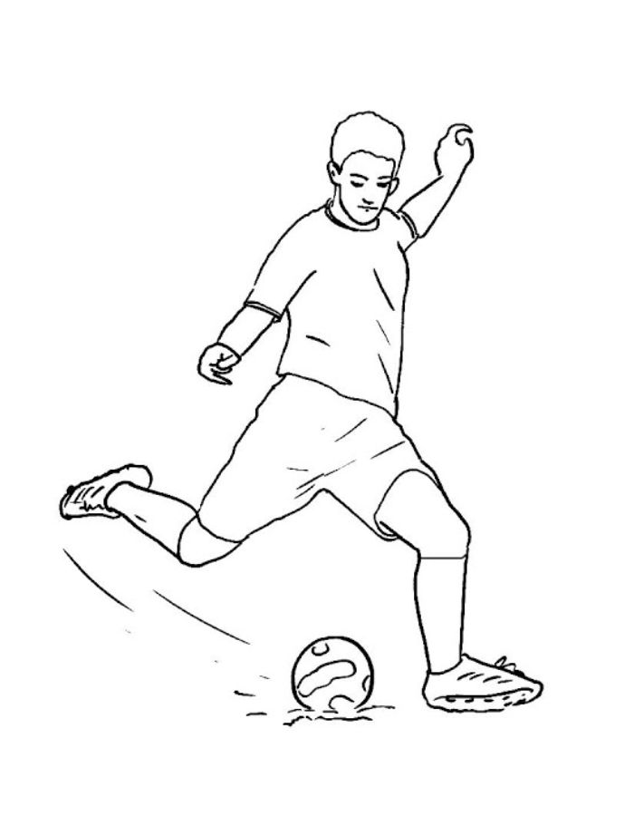 Soccer Player Drawing Easy Coloring Page