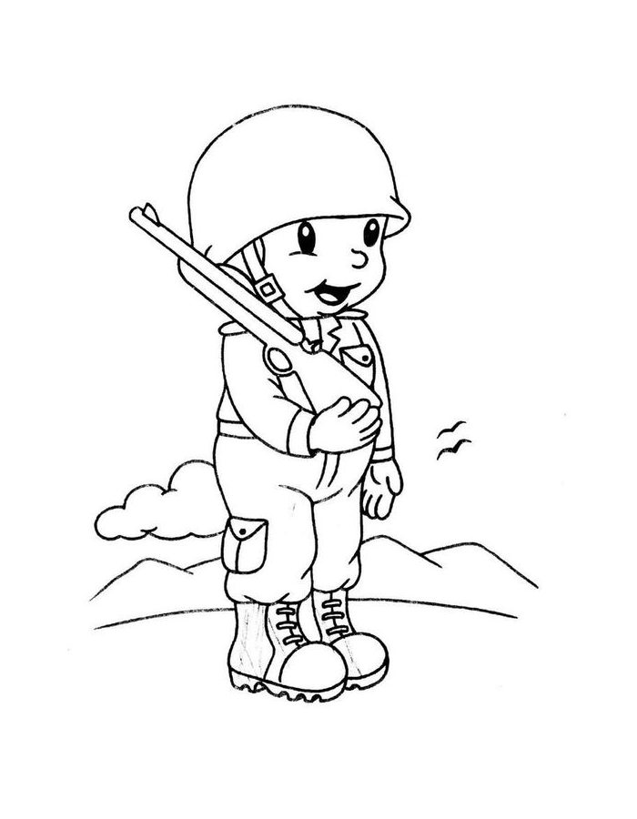 Soldier Outline Coloring Page