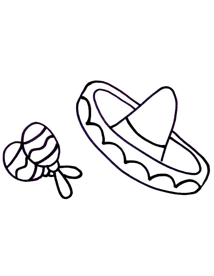 sombrero maracas coloring page