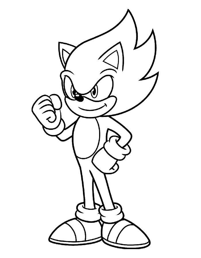 Angry Sonic 2 Coloring Page