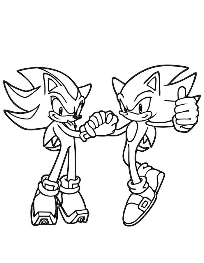 Sonic And Shadow Pictures To Color Coloring Page