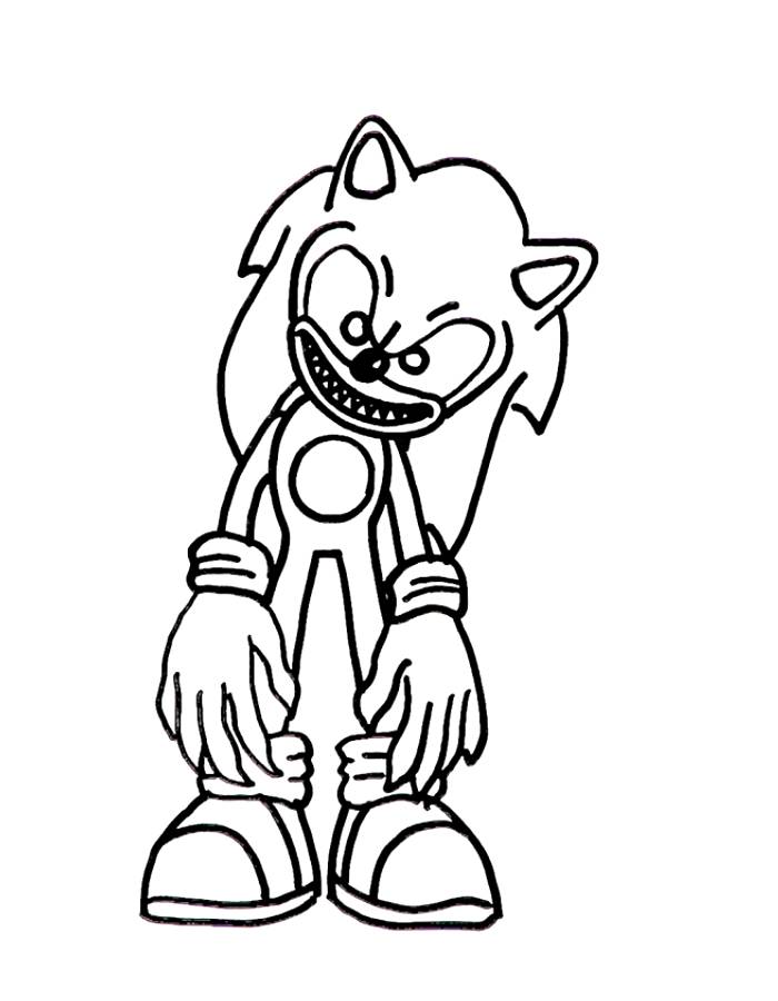 Sonic Exe Drawing Coloring Page