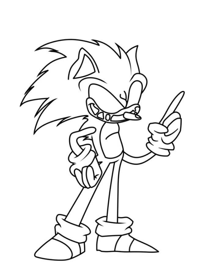 Sonic Exe Fnf Outline Coloring Page