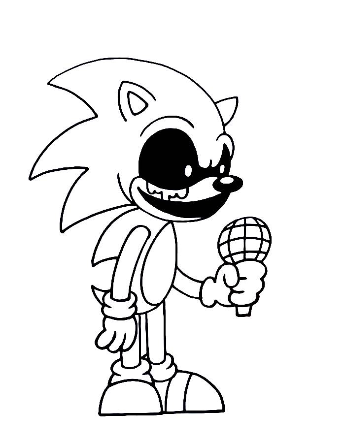 Sonic Exe Friday Night Funkin Coloring Page