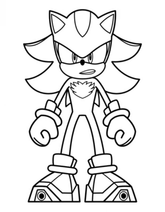 Sonic Shadow Line Art Coloring Page