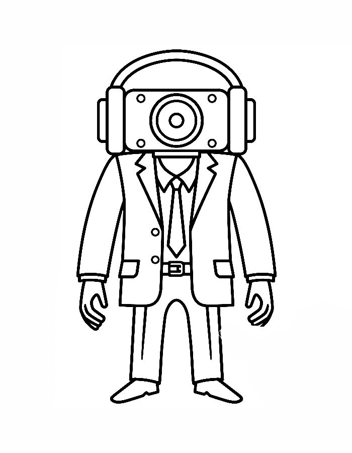 Speakerman Skibidi Toilet Coloring Page