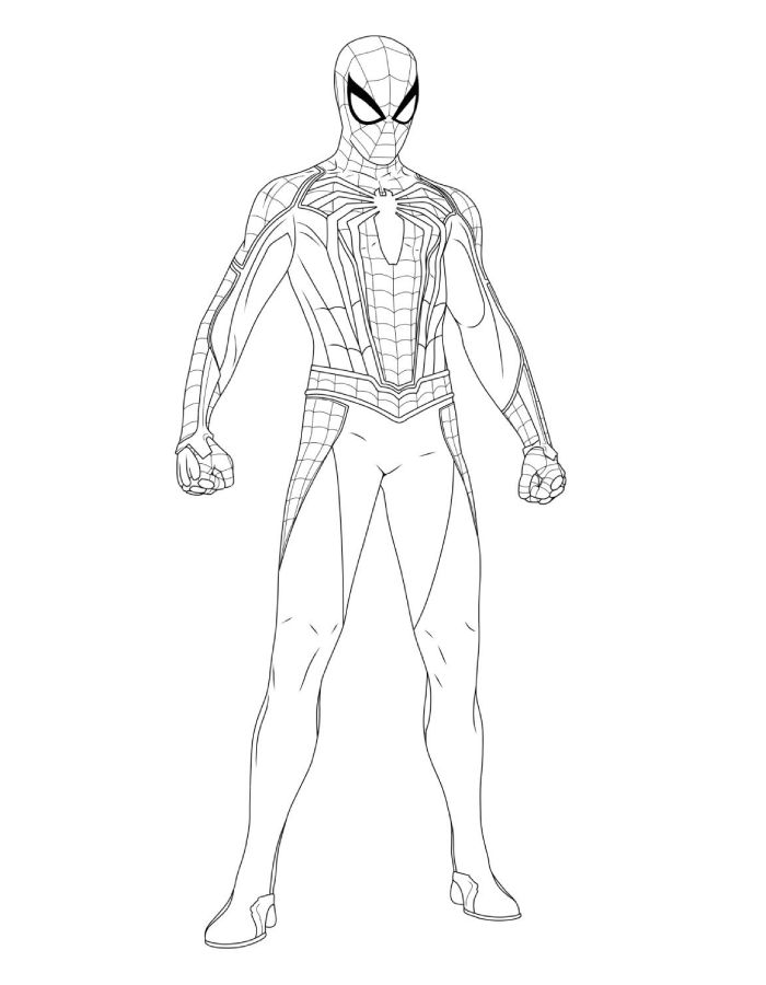 Spider-man Standing Strong Coloring Page