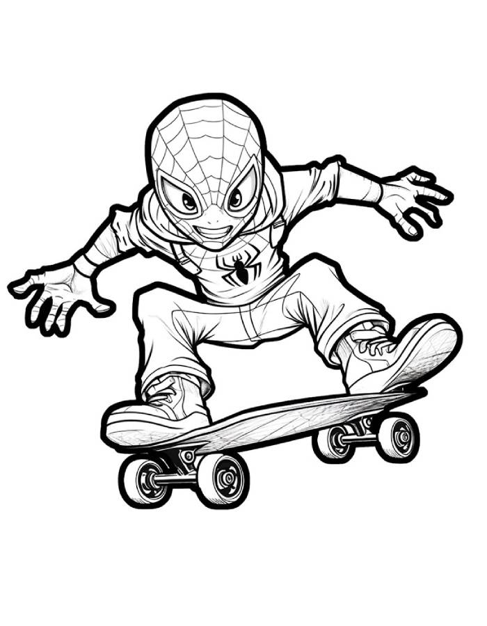 Spiderman On A Skateboard