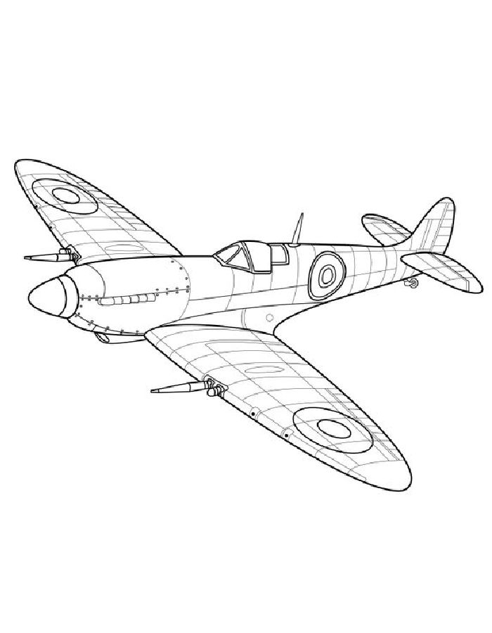 spitfire colouring pages